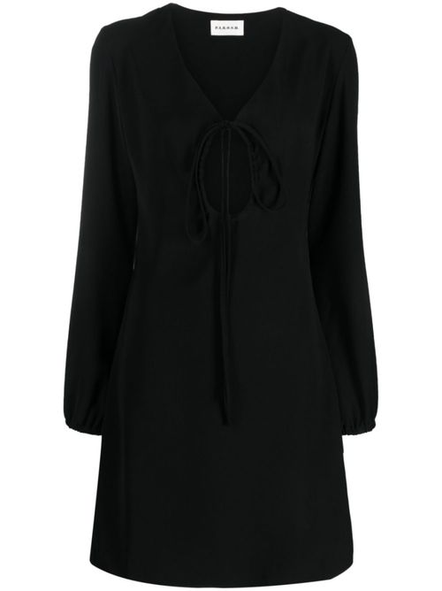 Black Abito V-neck Keyhole Dress