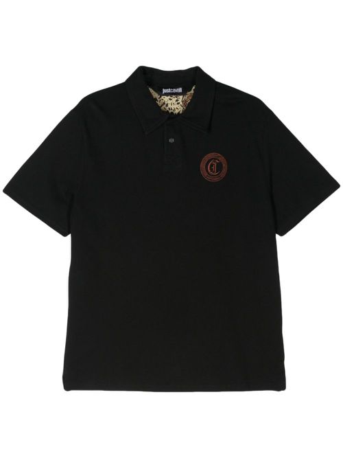 Logo-embroidered polo shirt - Black