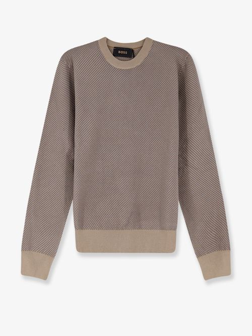 Silk and Cotton Blend Sweater — Beige