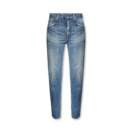 High-rise straight-leg jeans - Blue