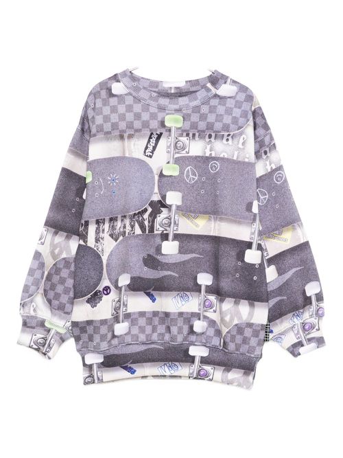 Skateboard-print sweatshirt - Grey
