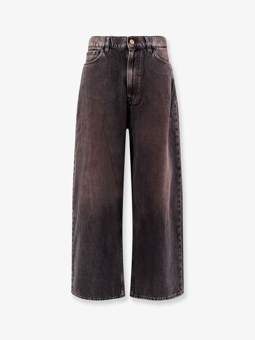 Wide-leg Denim Jeans — Black