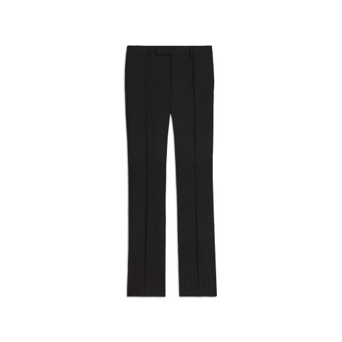 Wool Flared Trousers — Black
