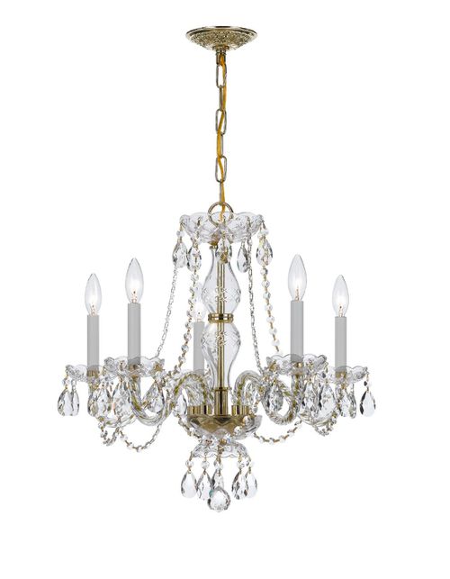 Polished Brass Chandelier from the Traditional Crystal Collection
