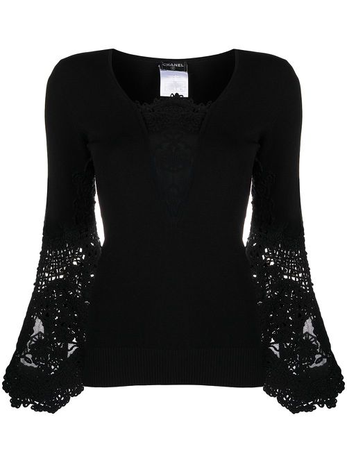 Crochet detailing jumper - Black