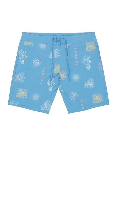 TravisMathew Passport Boardshort Swim Short in Baby Blue. 30. Also