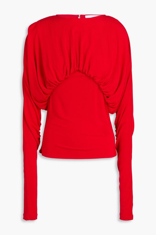 Anve gathered jersey top - Red - UK 14