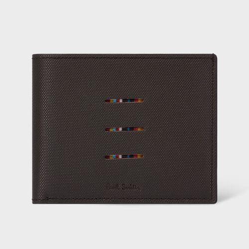 Brown 'Signature Stripe' Cutout Compact Billfold Wallet