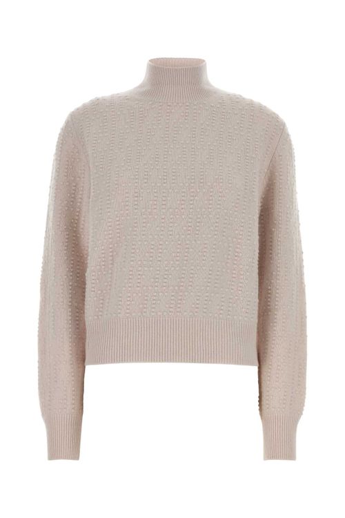 Wool-Cashmere Cable Knit Sweater — Gray