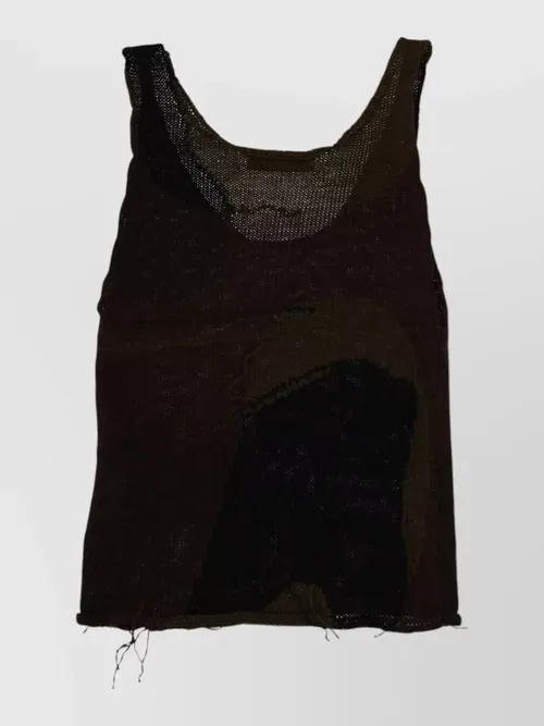 Our Legacy - sleeveless scoop neck camouflage knit top