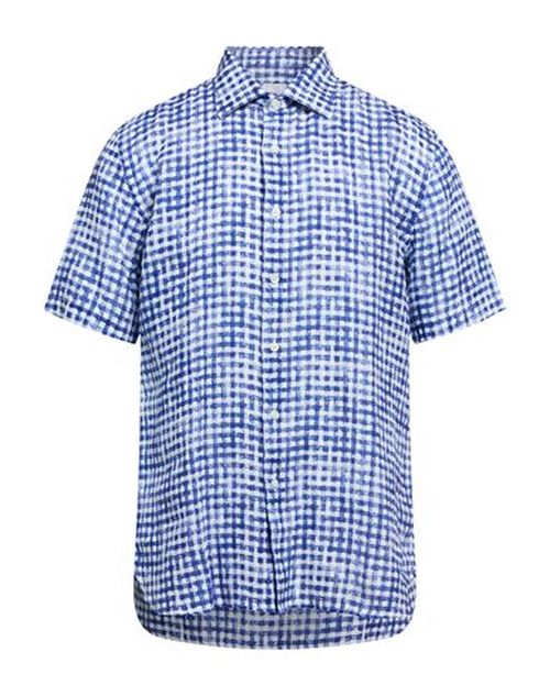Man Shirt Bright blue Size L Linen