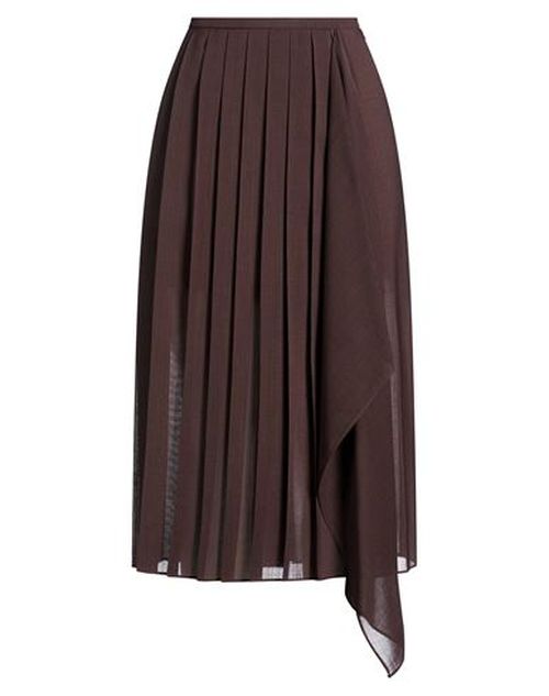 Woman Midi skirt Chocolate brown Size 6 Polyester, Virgin Wool