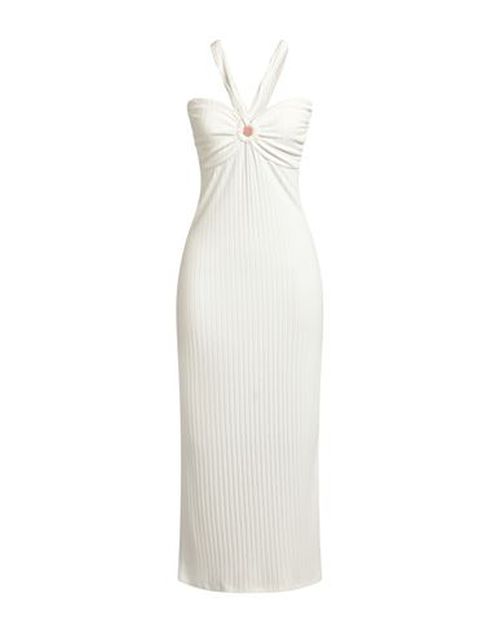 Woman Maxi dress White Size 8 Viscose, Polyester, Elastane