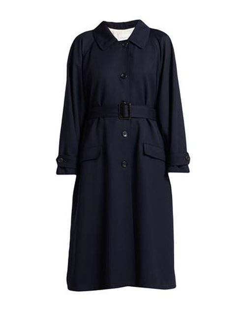 Woman Coat Navy Size 6 Polyester, Virgin Wool