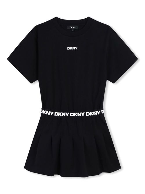 Dkny Kids 키즈 logo-print short-sleeve dress - Black D6201809B