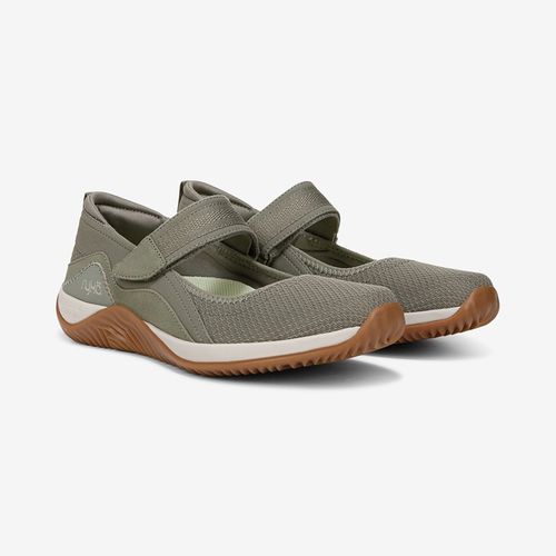 Echo Mary Jane Shoes Vetiver Green Mesh Fabric Arch Support, Lightweight