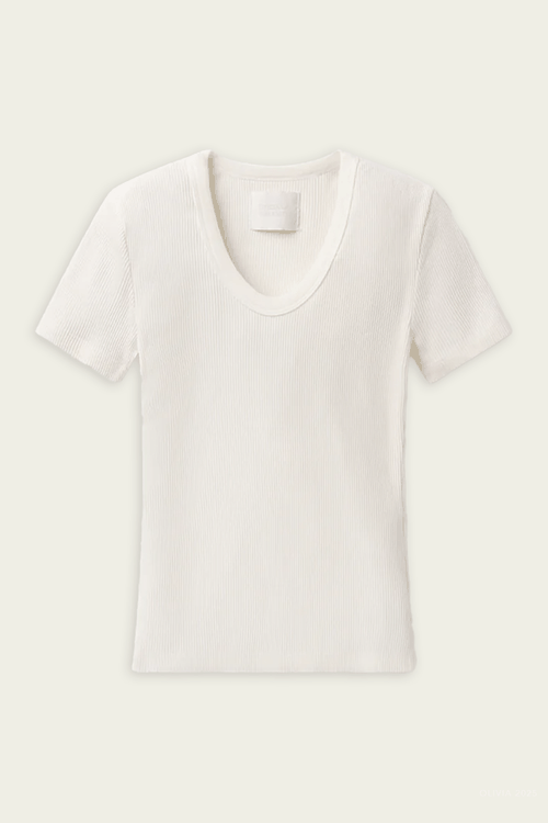 Maude U-Neck Tee in Pashmina