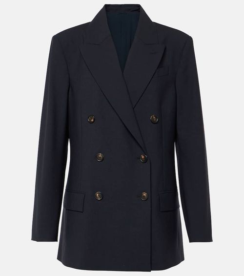 Double-breasted wool-blend blazer