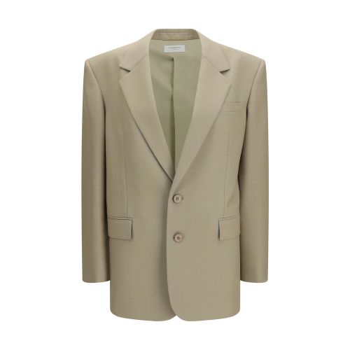 Wool and Silk Blazer — Beige