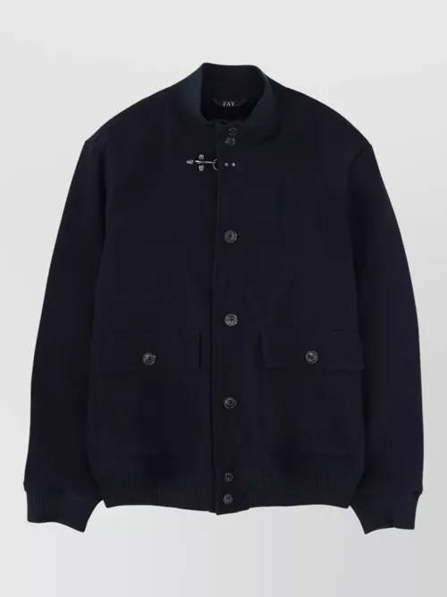 Fay - jacket front pockets ribbed collar cuffs he