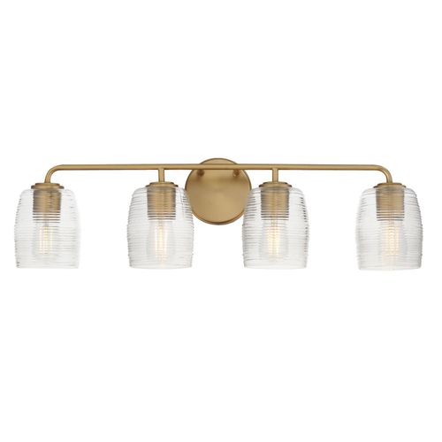 Natural Aged Brass Bathroom Vanity Light from the Honey Collection