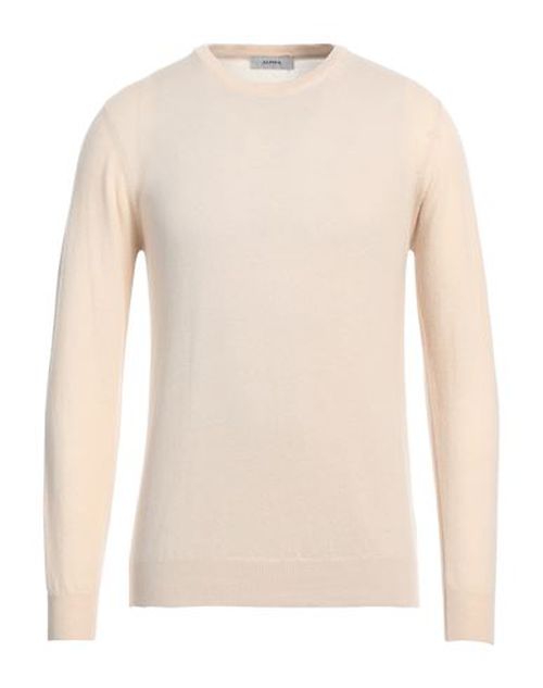 Alpha Studio Man Sweater Beige Size 46 Wool, Cashmere