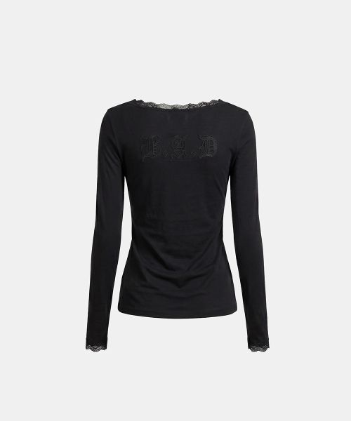 Lace Layered Loose Fit Long Sleeve