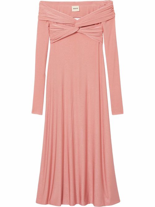 Cerna off-shoulder midi dress - Orange