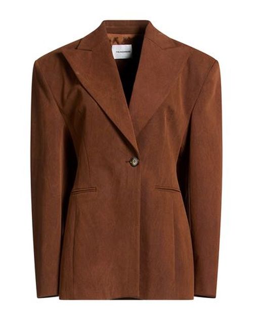 Woman Blazer Tan Size 4 Cotton, Elastane