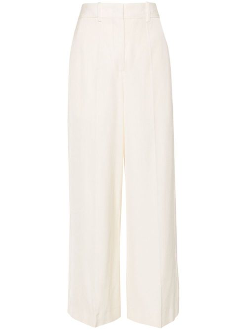 Pressed-crease straight-leg trousers - Neutrals