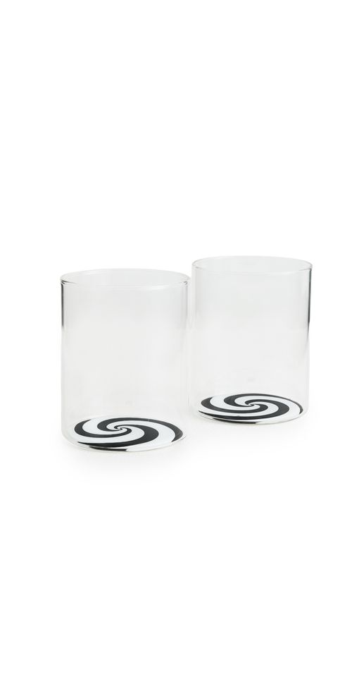 Swirl Tumbler Set of 2 Black/White One Size