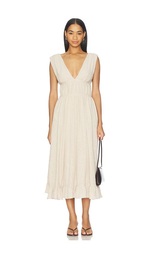 PEIXOTO Ava Midi Dress in Beige. - M also in L, S