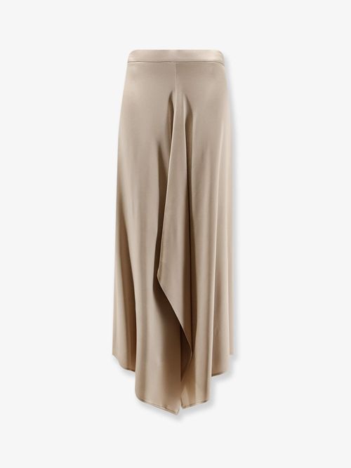 Asymmetrical Satin Skirt — Beige