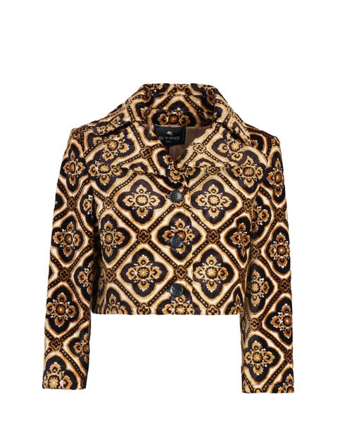 Cropped velvet jacket