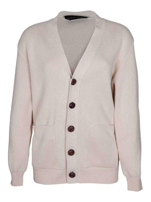 Organic cotton cardigan with logo