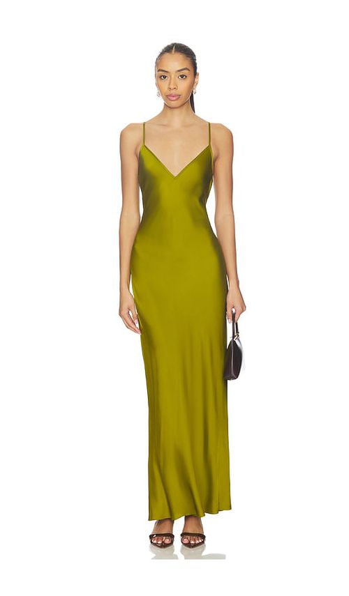 EAVES Svann Midi Slip Dress in Green. L. Also in XS, XXS, S