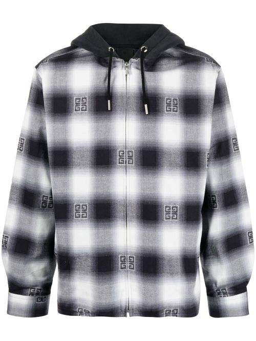 Logo-print shirt jacket - Black
