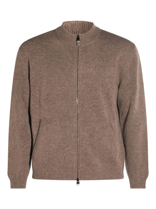 Zip-up cardigan - Brown