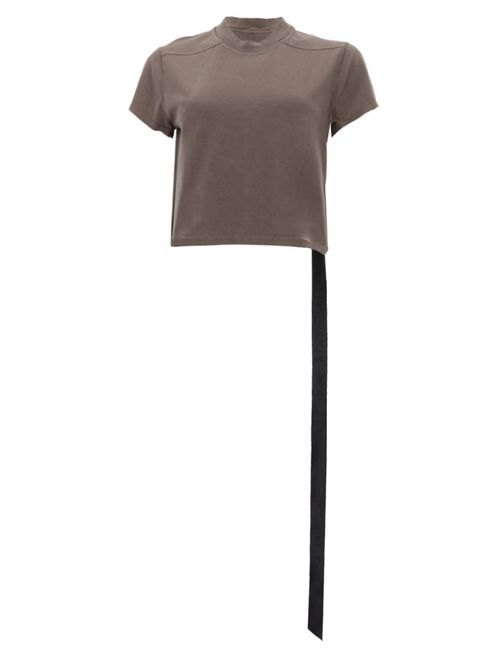 Brown Solid Mock Collar T-Shirt