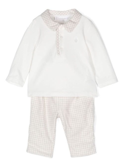 Gingham trouser set - White