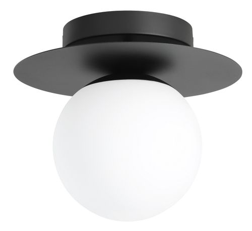 Structured Black One Light Semi Flush Mount from the Arenales Collection