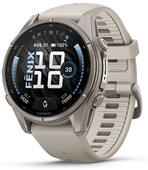 Fenix 9 Smartwatch 43mm Titanium with Fog Gray Silicone Band