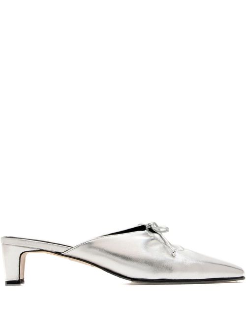 50mm Amar metallic leather mules - Silver