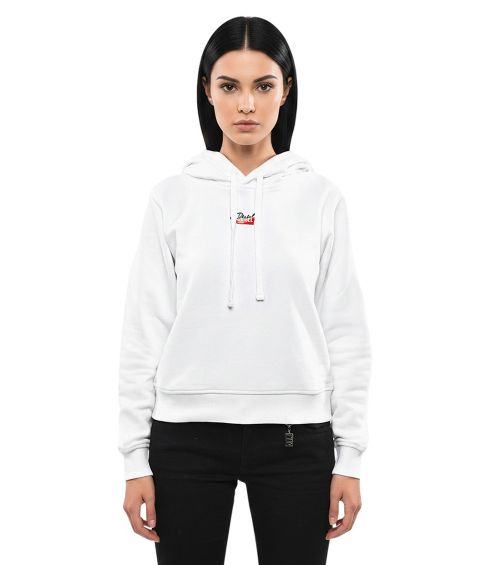 White Logo Hood Sweatshirt