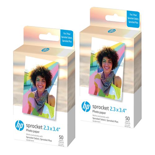 HP Sprocket 2.3 x 3.4 Premium Instant Zink Sticky Back Photo Paper (100 Sheets)