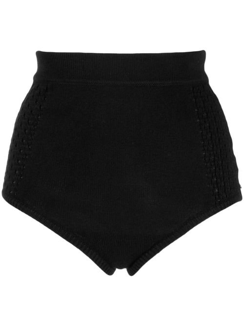 Kira crochet-knit mini shorts - Black