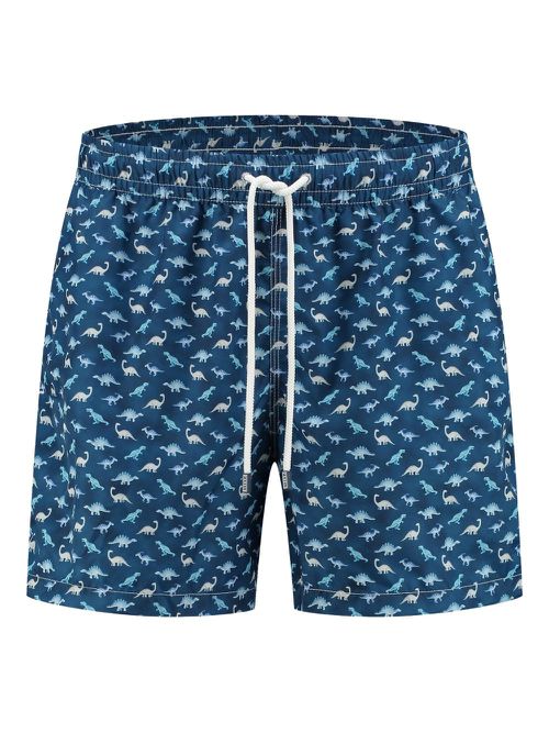 FEDELI Kids dinosaur-print swim shorts - Blue