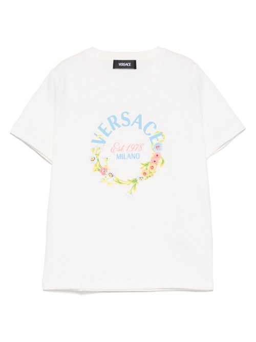 Versace-Milano-print T-shirt - White