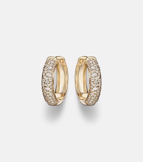 Keepsake 14kt gold huggie earrings with diamonds