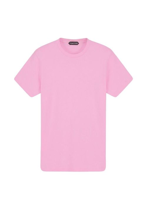 Cotton-Silk Blend T-Shirt — Pink
